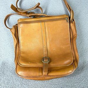 Boulder Ridge Leather Book Bag Messenger Shoulder Strap Heavy Worn In School